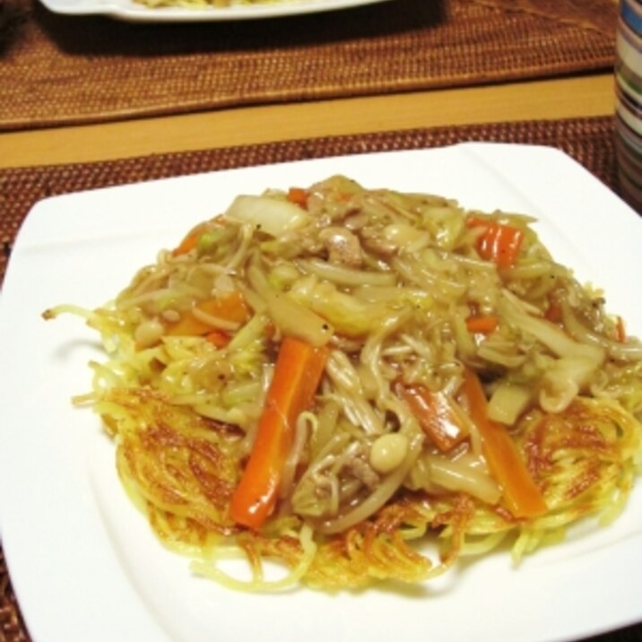 野菜たっぷり!! あんかけかた焼きそば♪